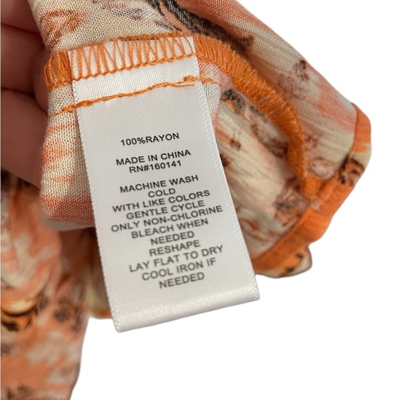 FRYE Cadmium Orange Combo Ruffle Dress - Picture 11 of 13